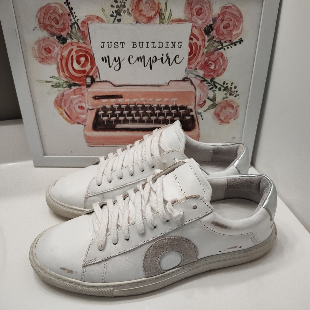 đ„°EUC Oliver Cabell Low 1 Vienna Distressed Look Leather Lace Up Sneaker Trainer - Picture 2 of 16
